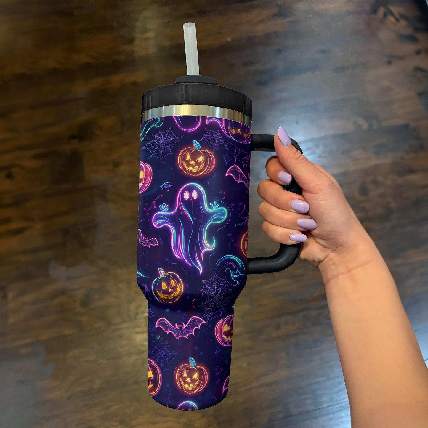 Shineful Tumbler Halloween Neon Ghost