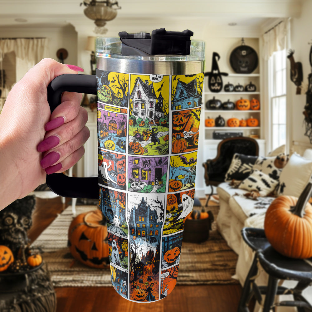 Shineful Tumbler Halloween Comic Spooky Scenes