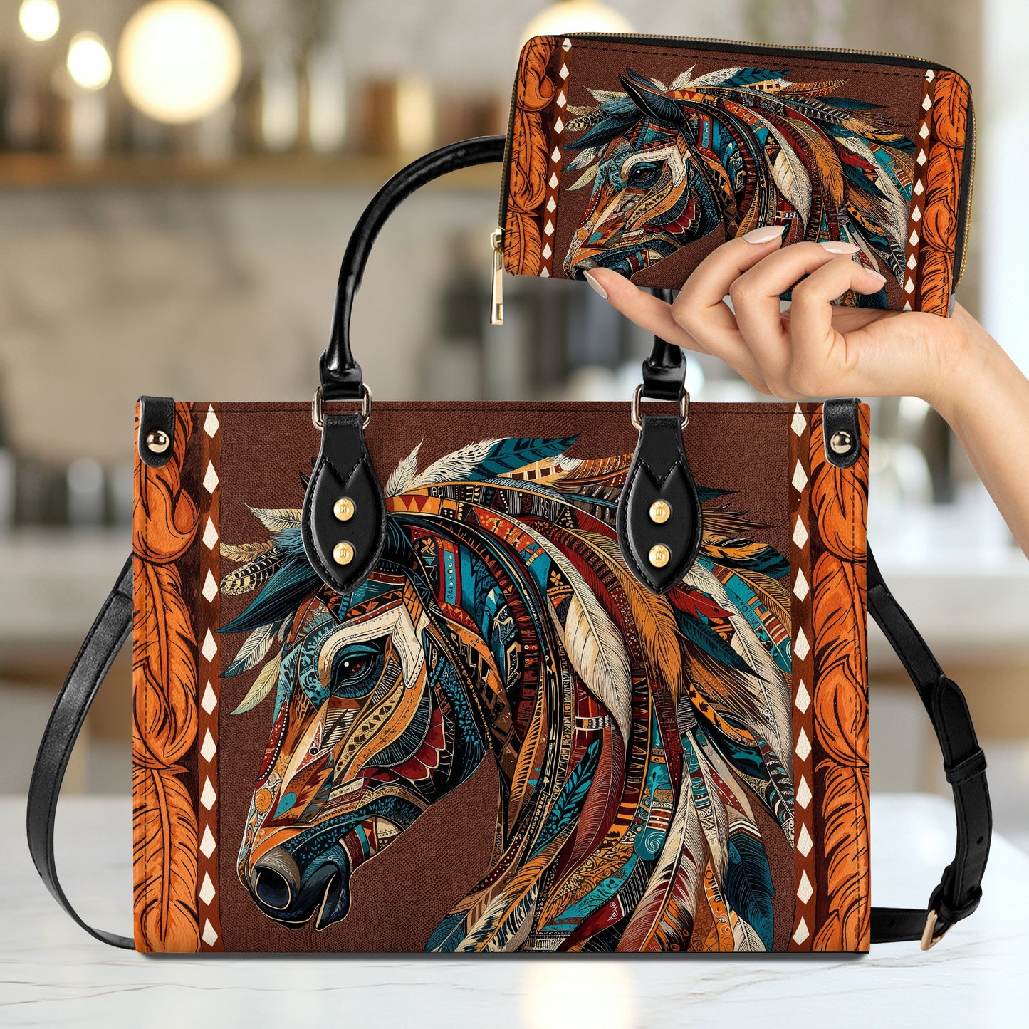 Shineful Leather Bag Tribal Horse Majesty