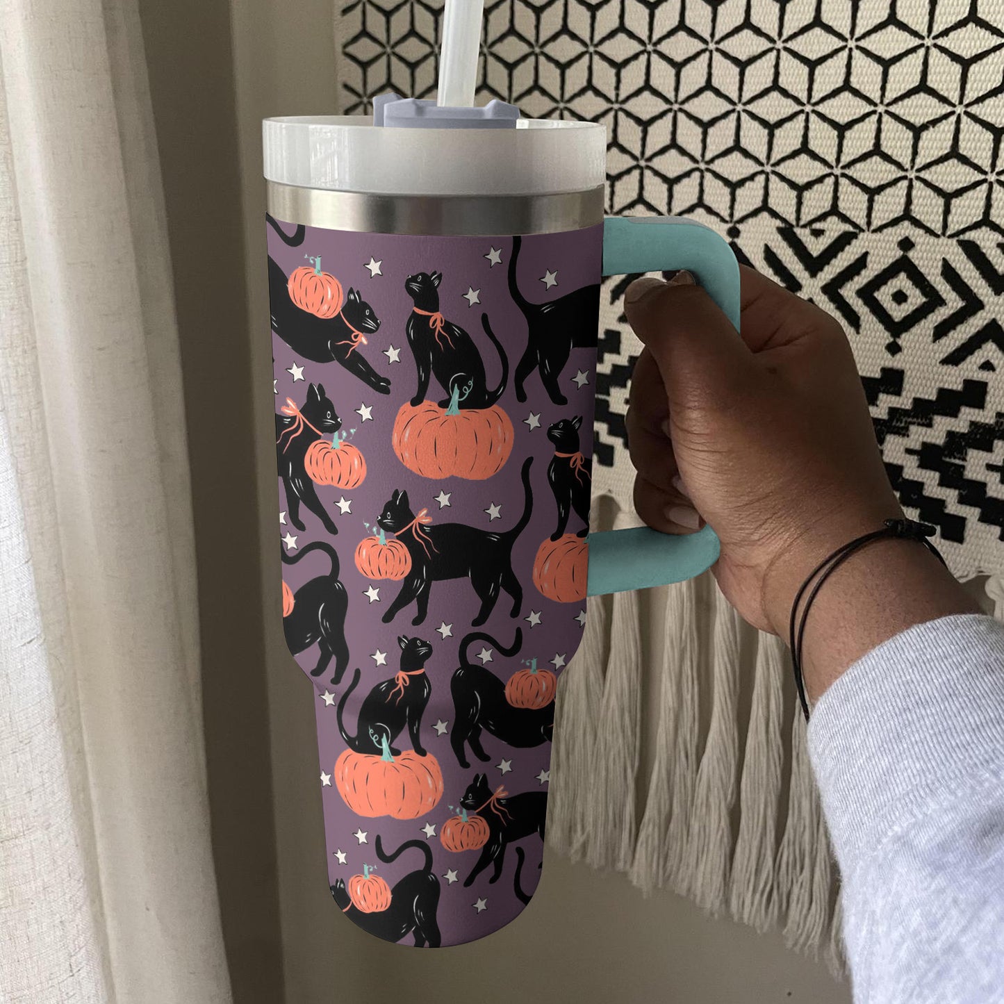 Shineful Tumbler Spooky Cat Pumpkin