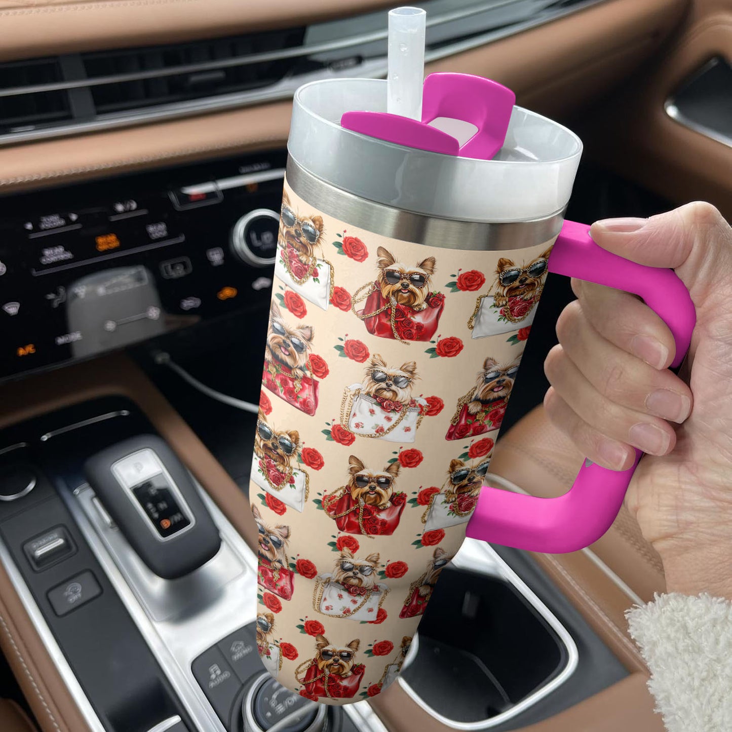 Shineful Tumbler Yorkie Rose Royale