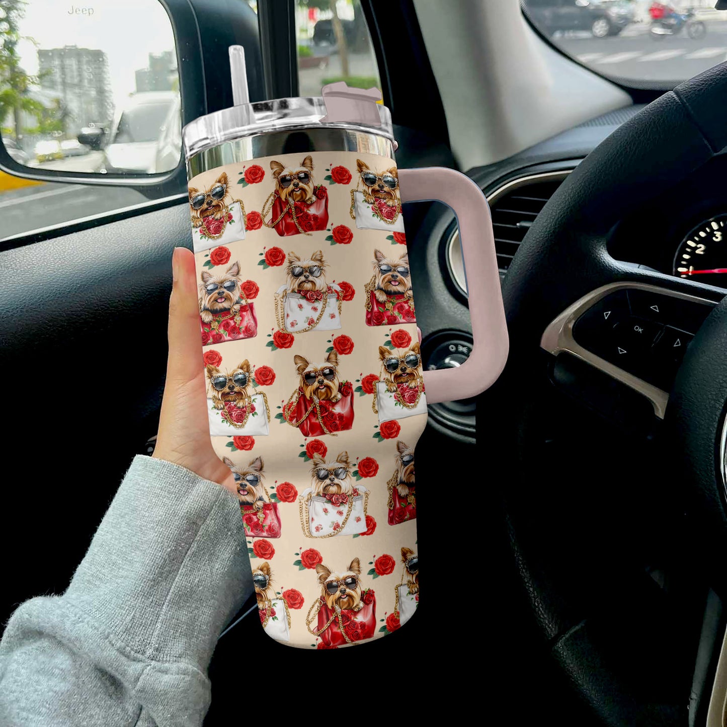 Shineful Tumbler Yorkie Rose Royale