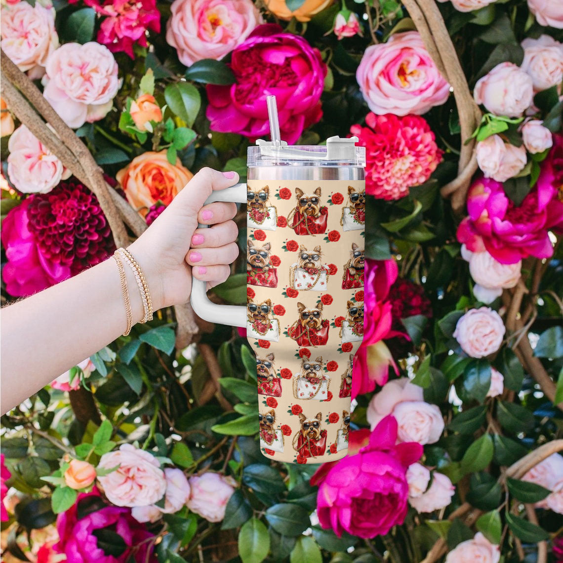 Shineful Tumbler Yorkie Rose Royale