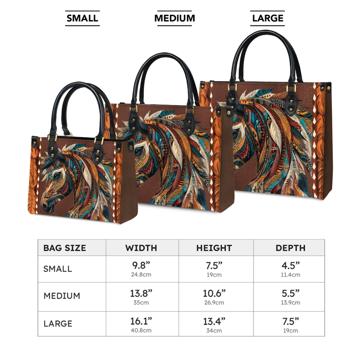 Shineful Leather Bag Tribal Horse Majesty