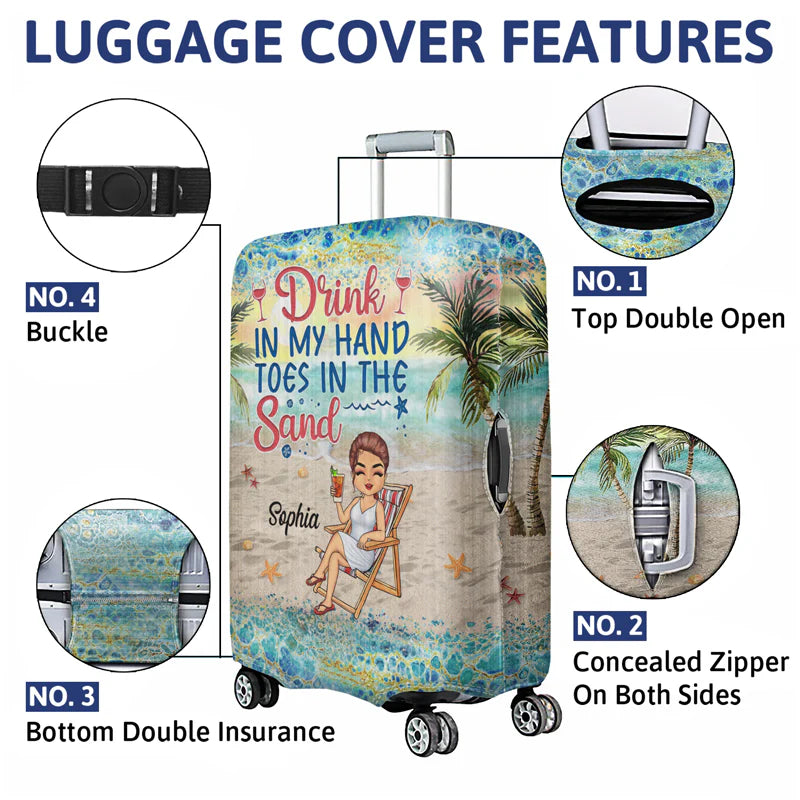 Shineful Gift For Women - Just A Girl Who Loves Beaches Traveling Personalized Luggage Cover