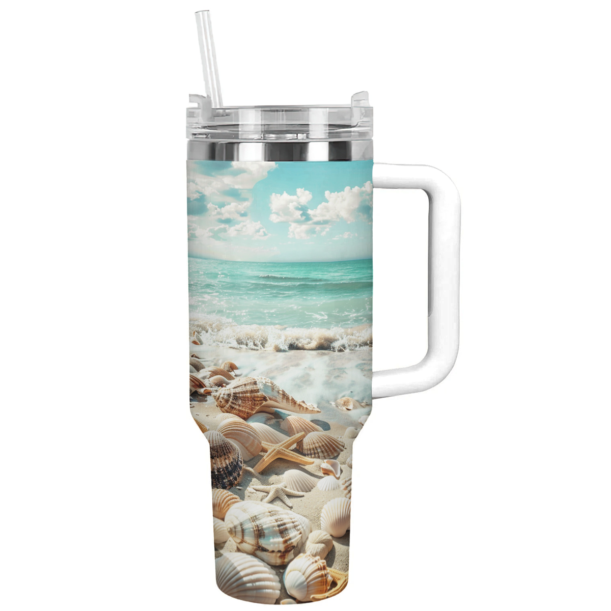 Shineful Tumbler Wave and Shell Harmony