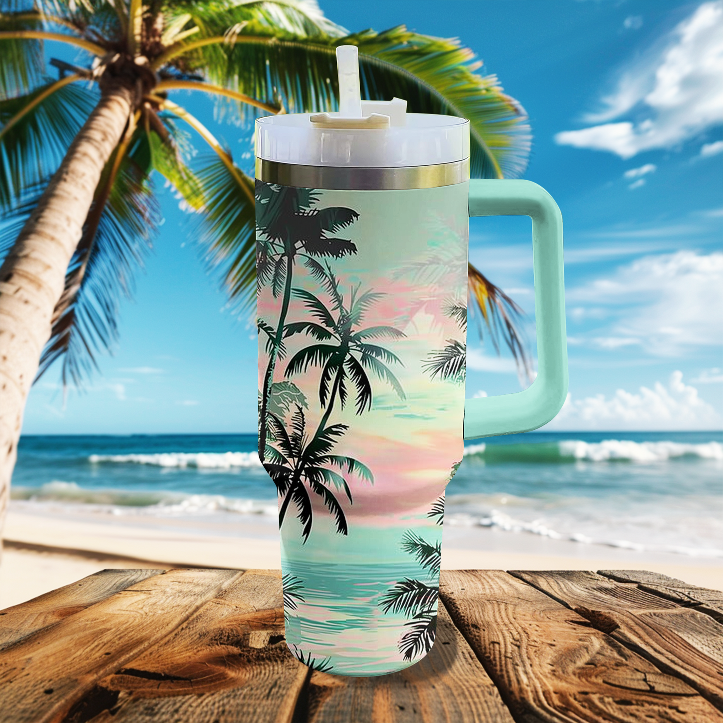 Shineful Tumbler Tropical Coconut Tree