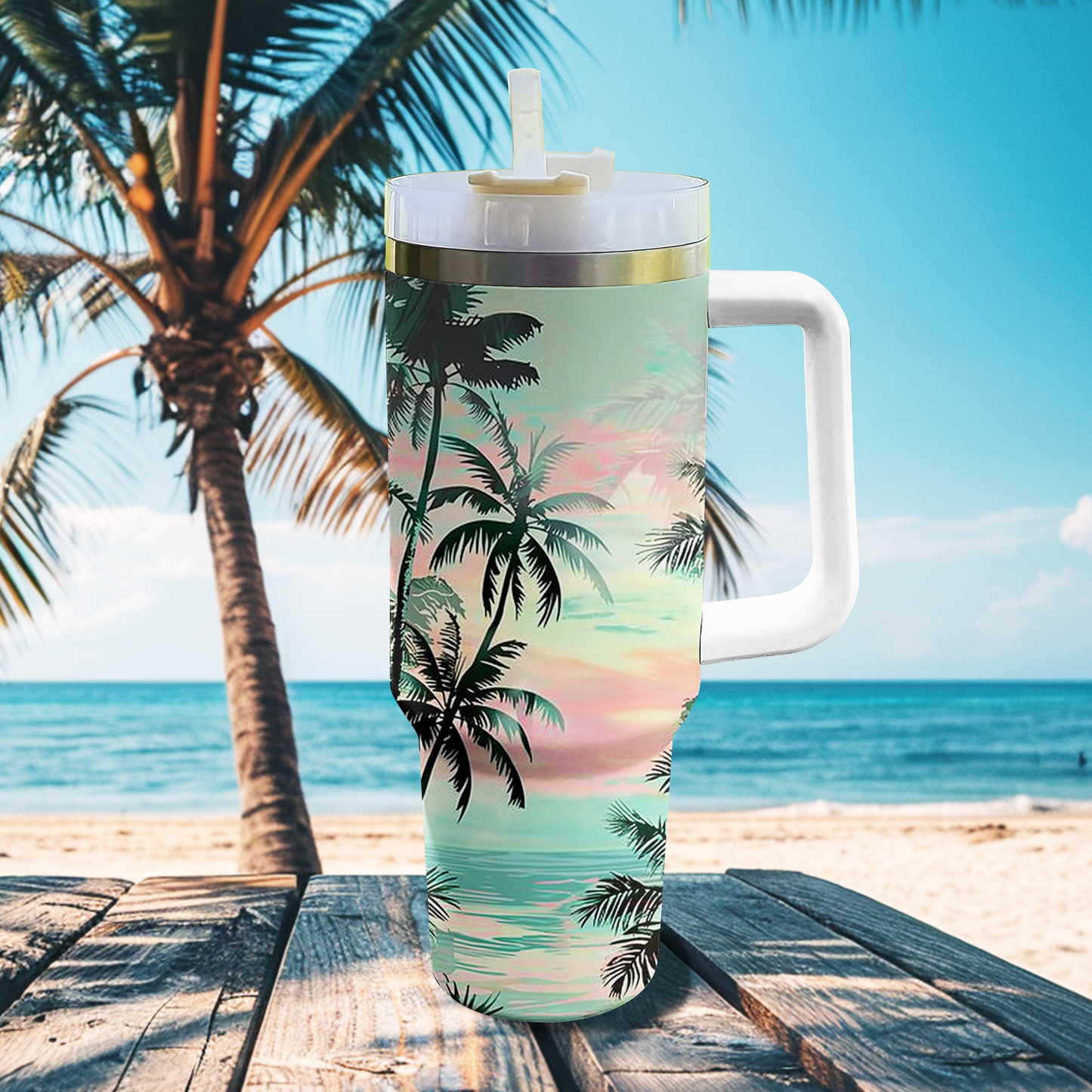 Shineful Tumbler Tropical Coconut Tree