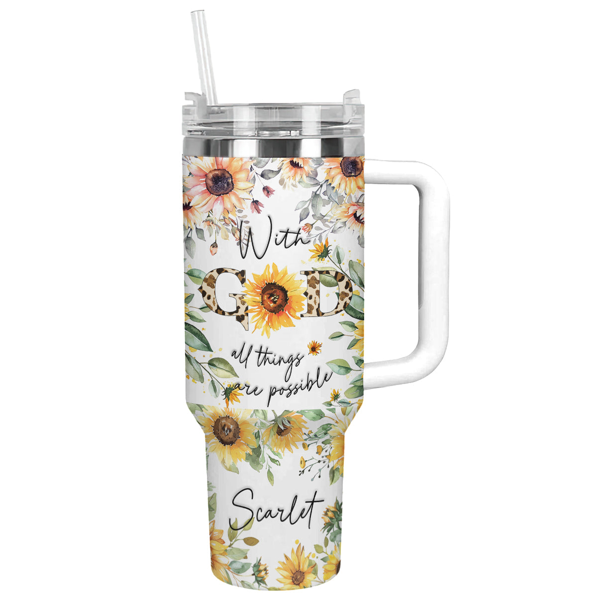 Shineful Tumbler Personalized Sunflower God
