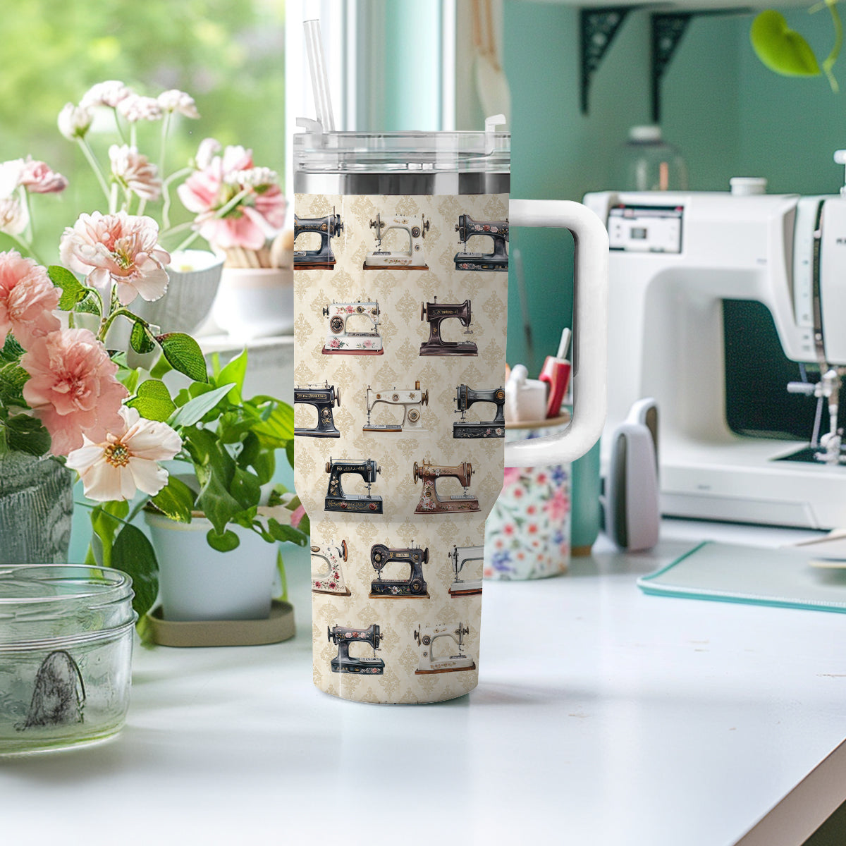 Shineful Tumbler Vintage Sewing Machine