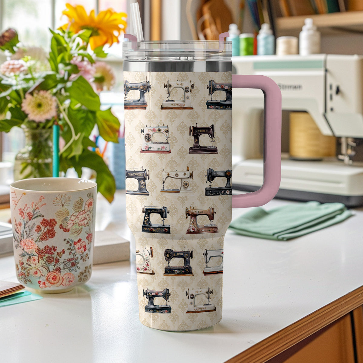 Shineful Tumbler Vintage Sewing Machine