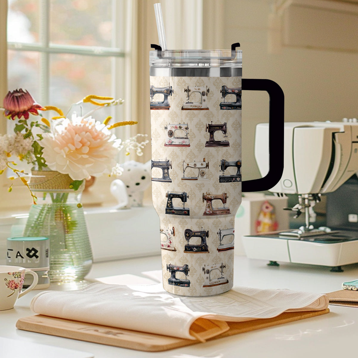 Shineful Tumbler Vintage Sewing Machine