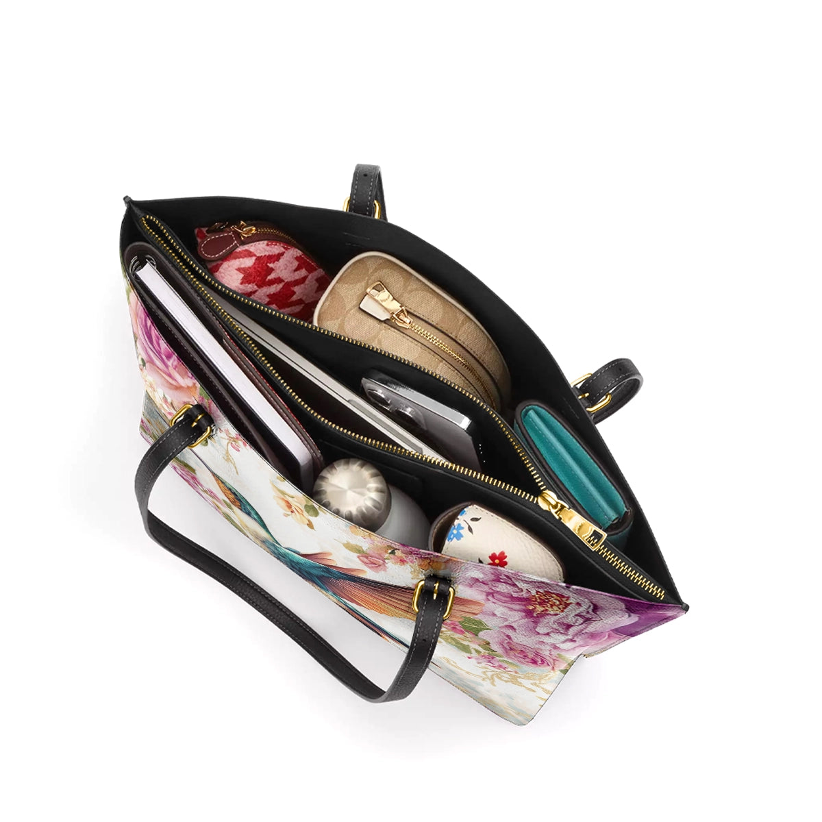 Shineful Leather Tote Bag - Ethereal Flight Hummingbird