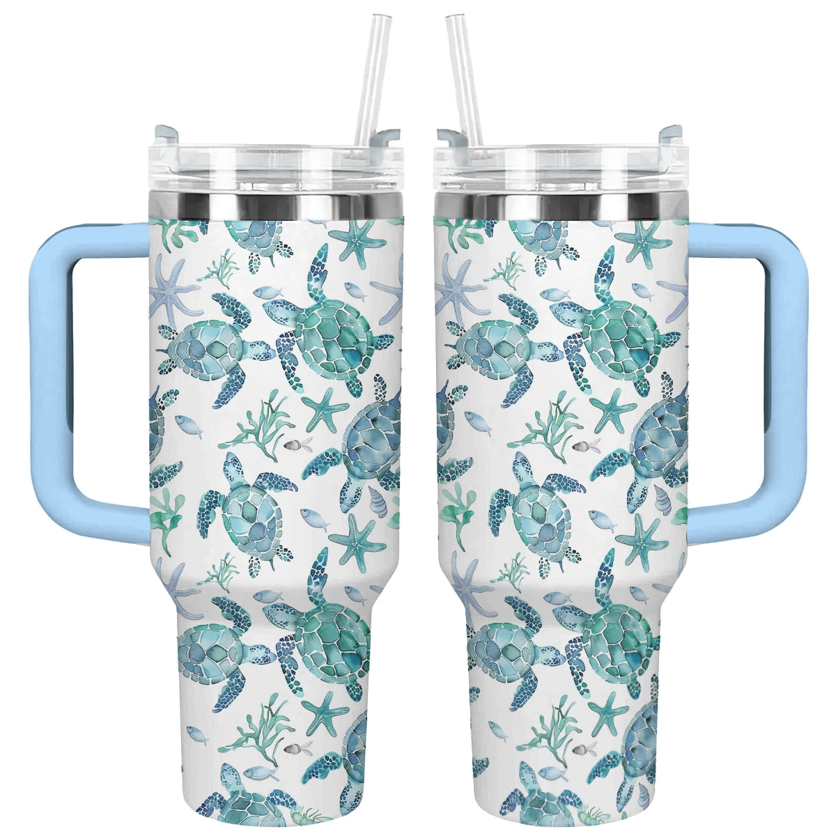 Shineful Tumbler Sea Turtle Blue Flow