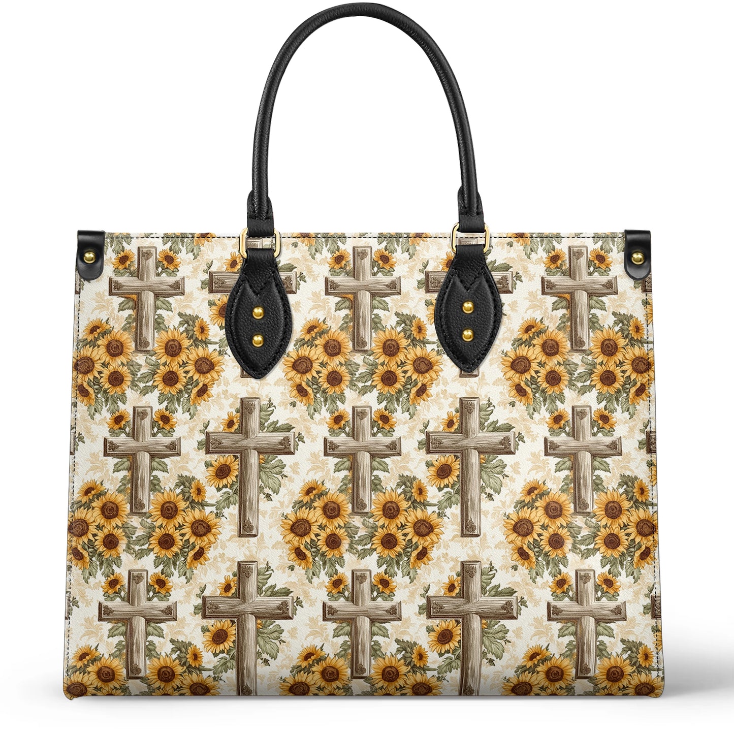 Shineful Leather Bag Rustic Sunflower Cross