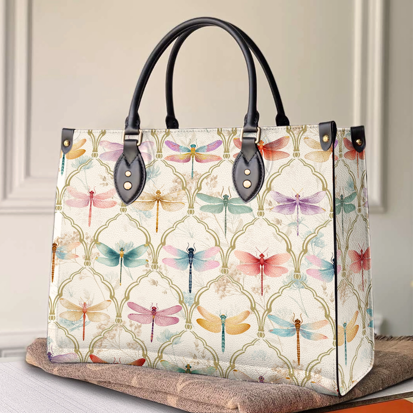 Shineful Leather Bag Dragonfly Garden