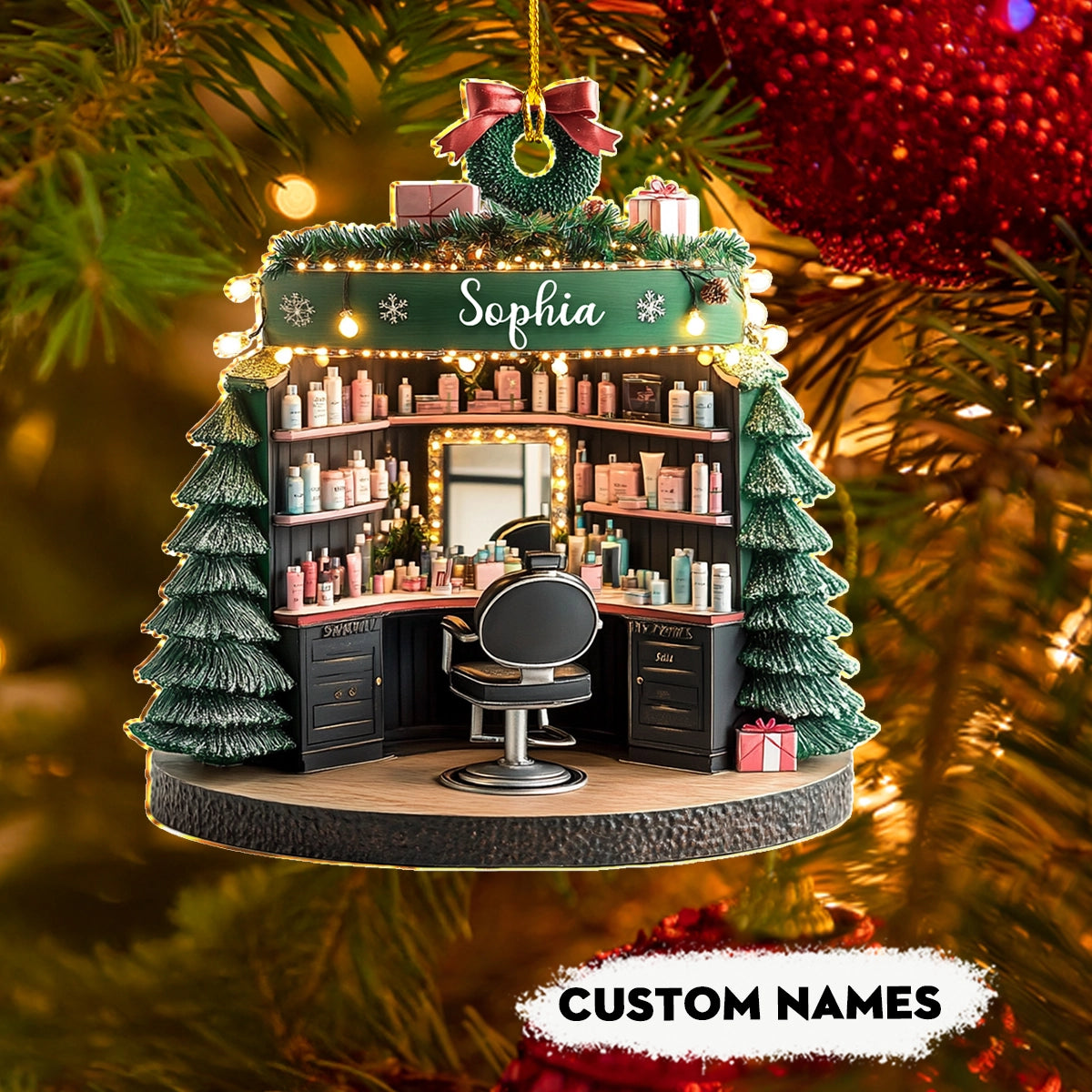Shineful 2D Acrylic Ornament Personalized Glamour Glow Hair Salon