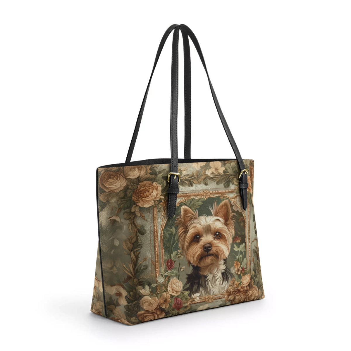 Shineful Leather Tote Bag Luxe Yorkie Companion