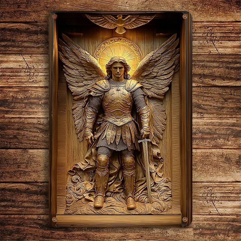 Shineful 2D Metal Sign Archangel Michael Warrior