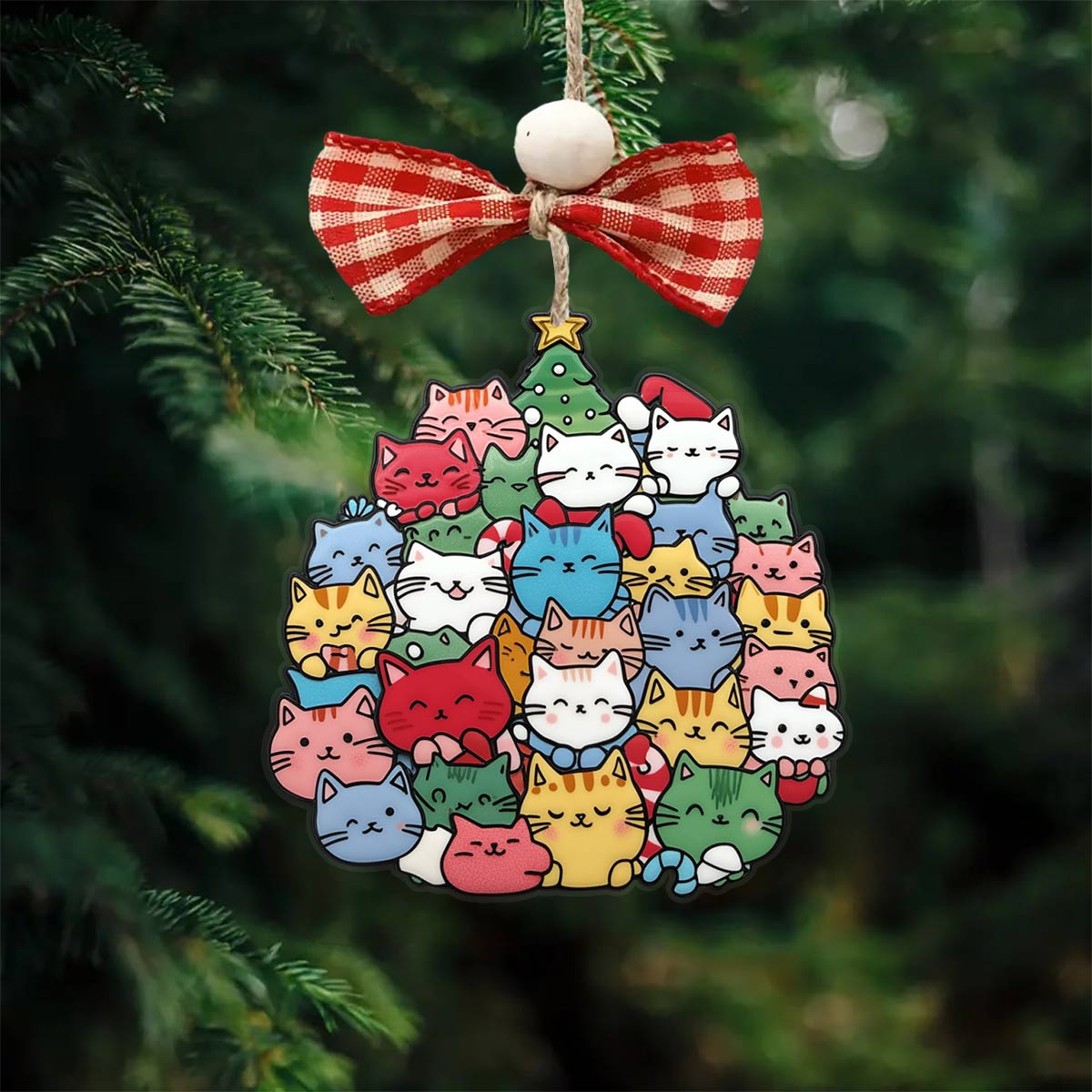 Shineful 2D Acrylic Ornament Cuteness Overload Cats Christmas