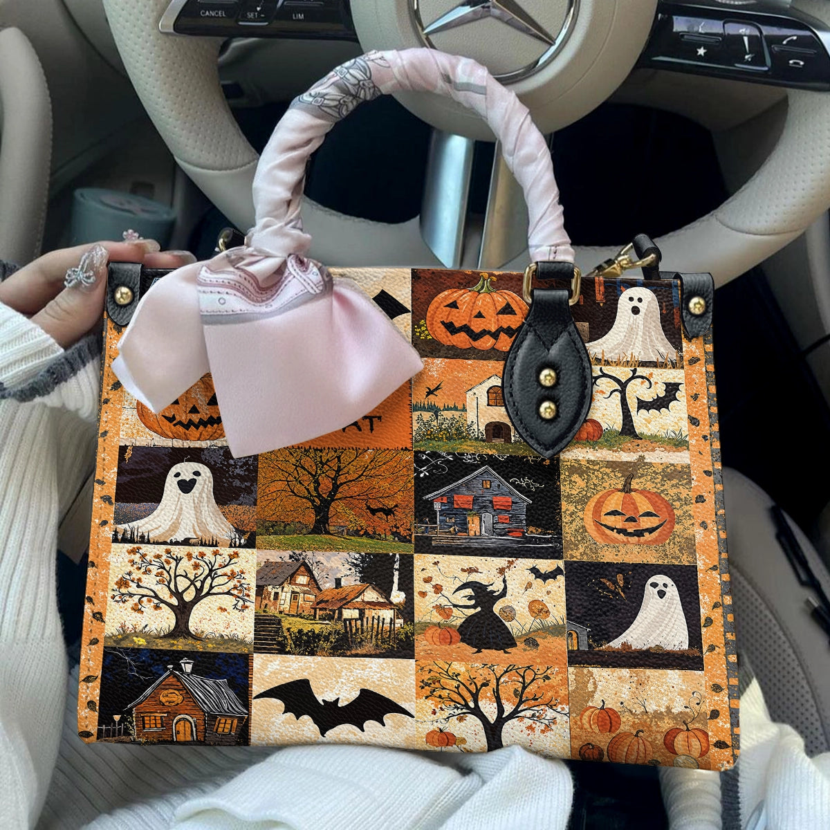 Shineful Leather Bag Spooky Trick Or Treat Halloween