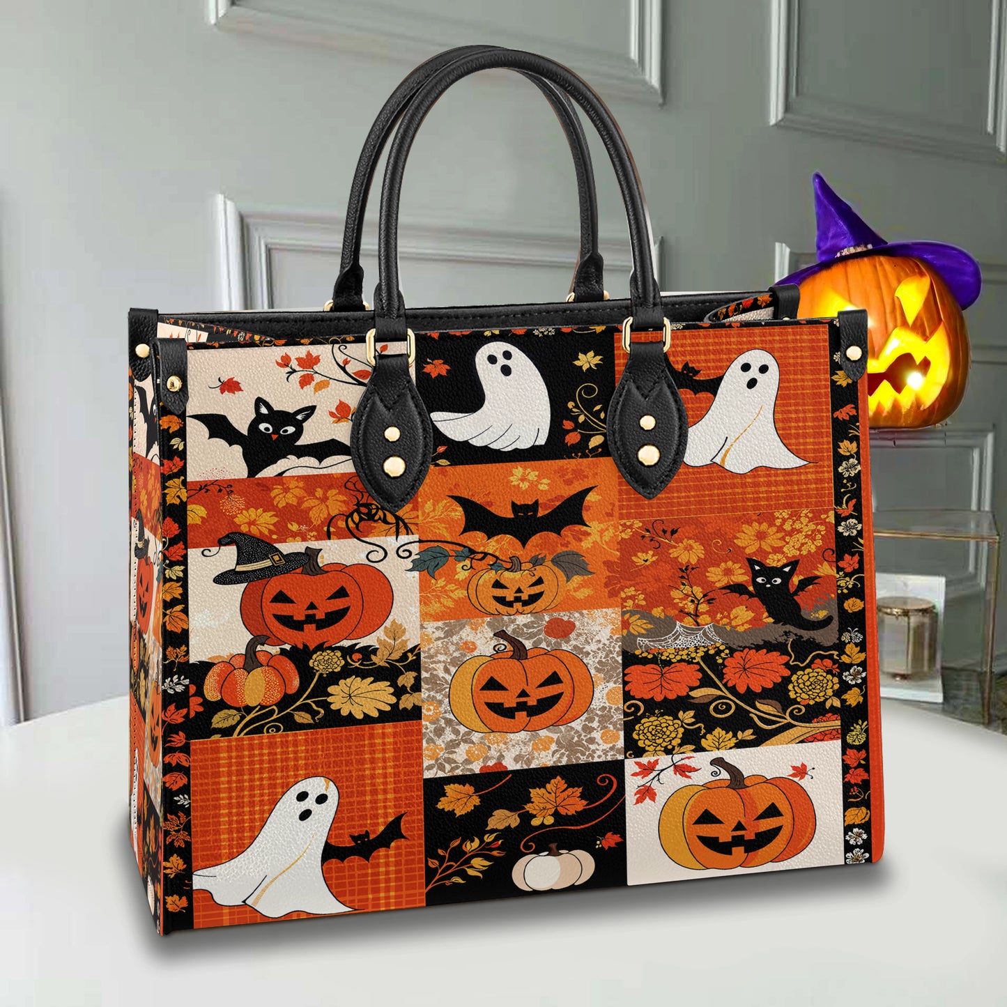 Shineful Leather Bag Patchwork Spooks