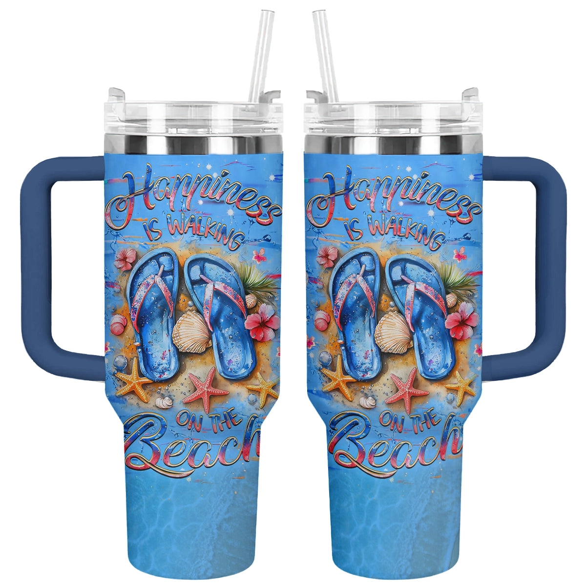 Shineful Tumbler Happiness On The Beach