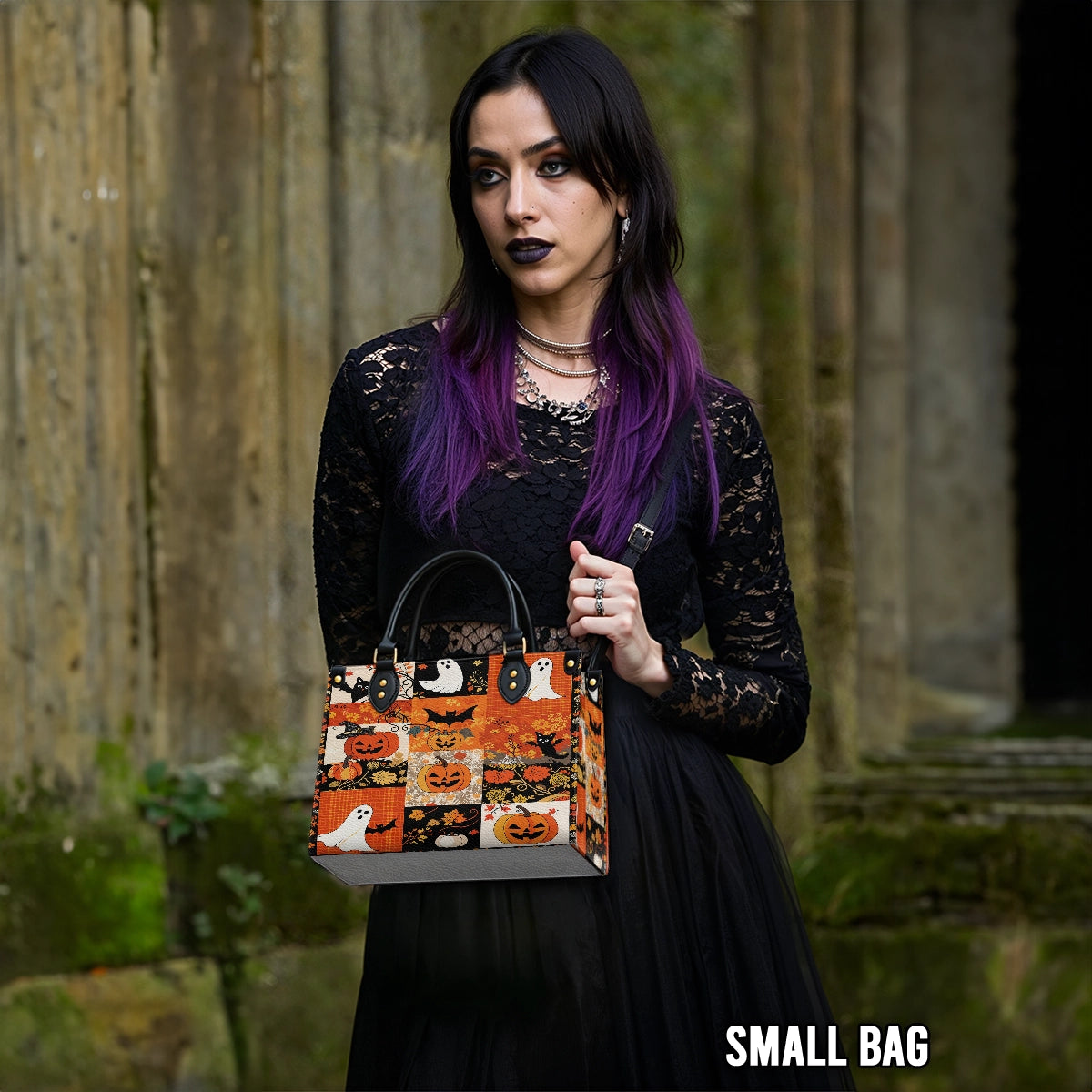 Shineful Leather Bag Patchwork Spooks