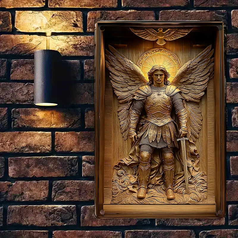 Shineful 2D Metal Sign Archangel Michael Warrior