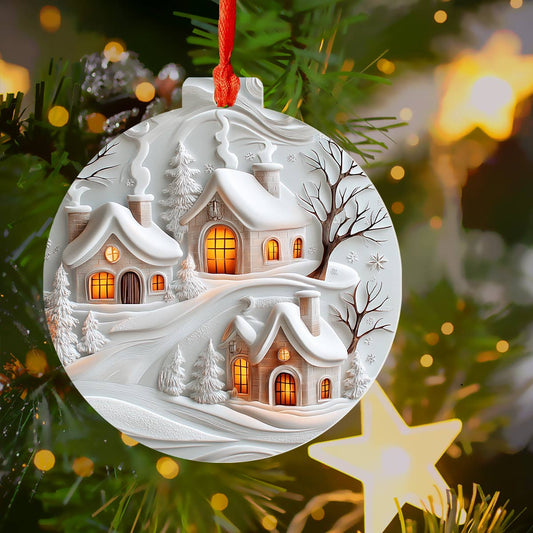 Shineful 2D Acrylic Ornament Snowy Night