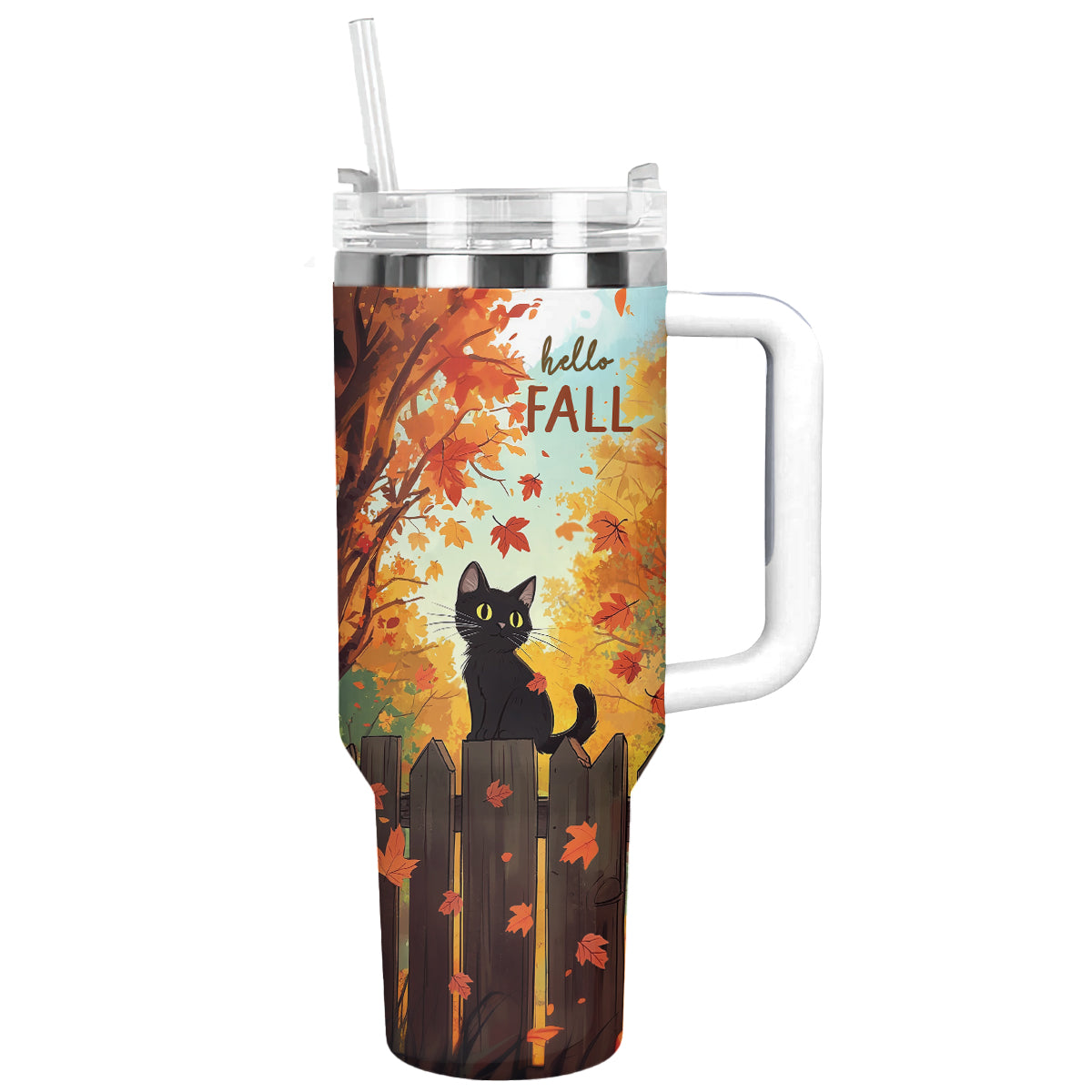 Shineful Tumbler Black Cat Autumn