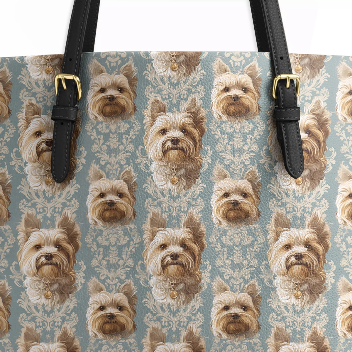 Shineful Leather Tote Bag Yorkie Regal Delight