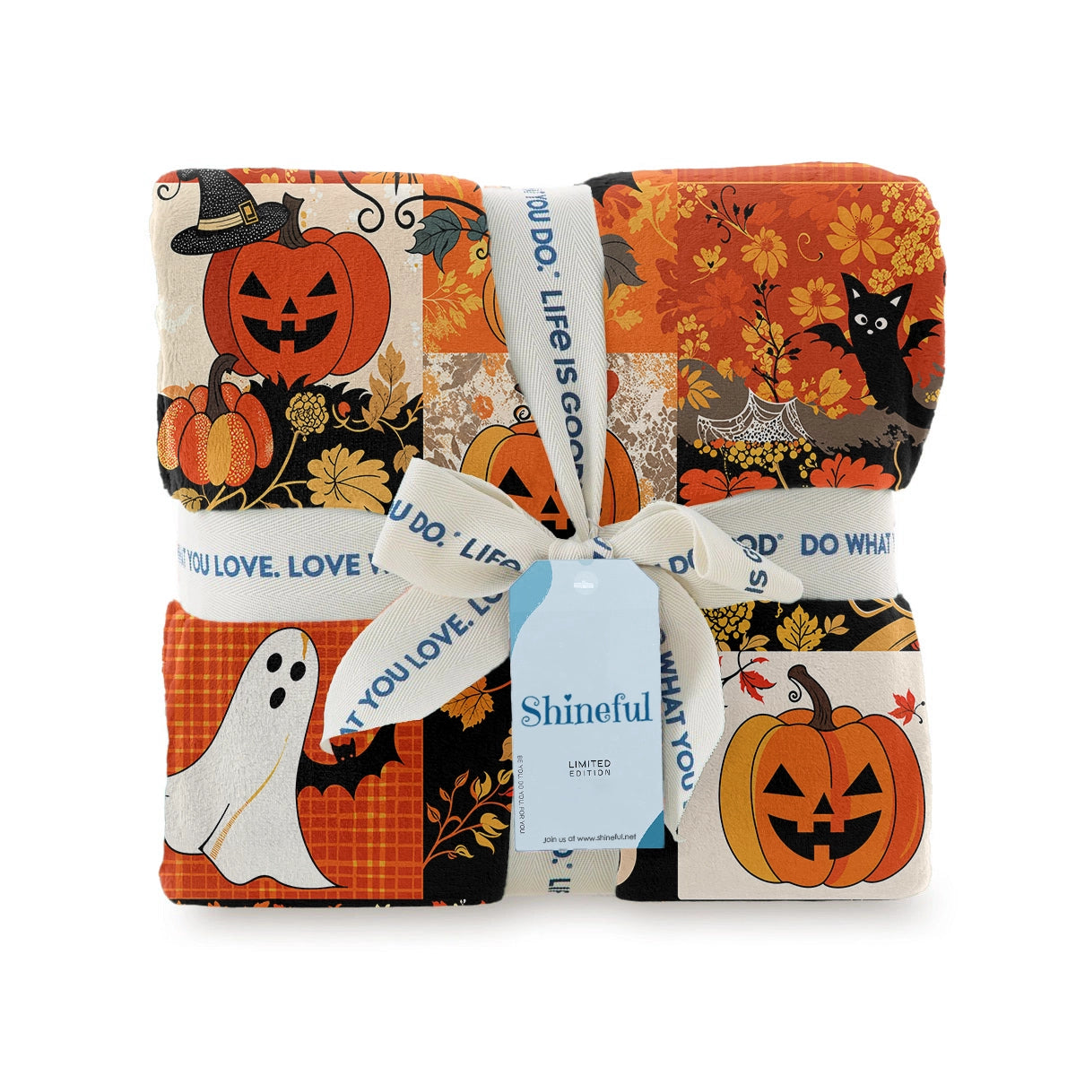 Shineful Fleece Blanket Patchwork Spooks
