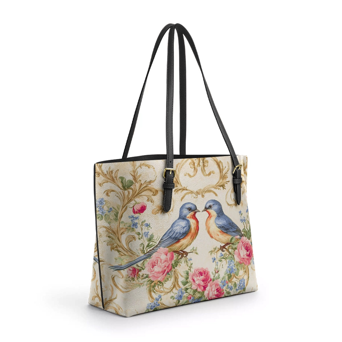 Shineful Leather Tote Bag - Bluebird Serenade