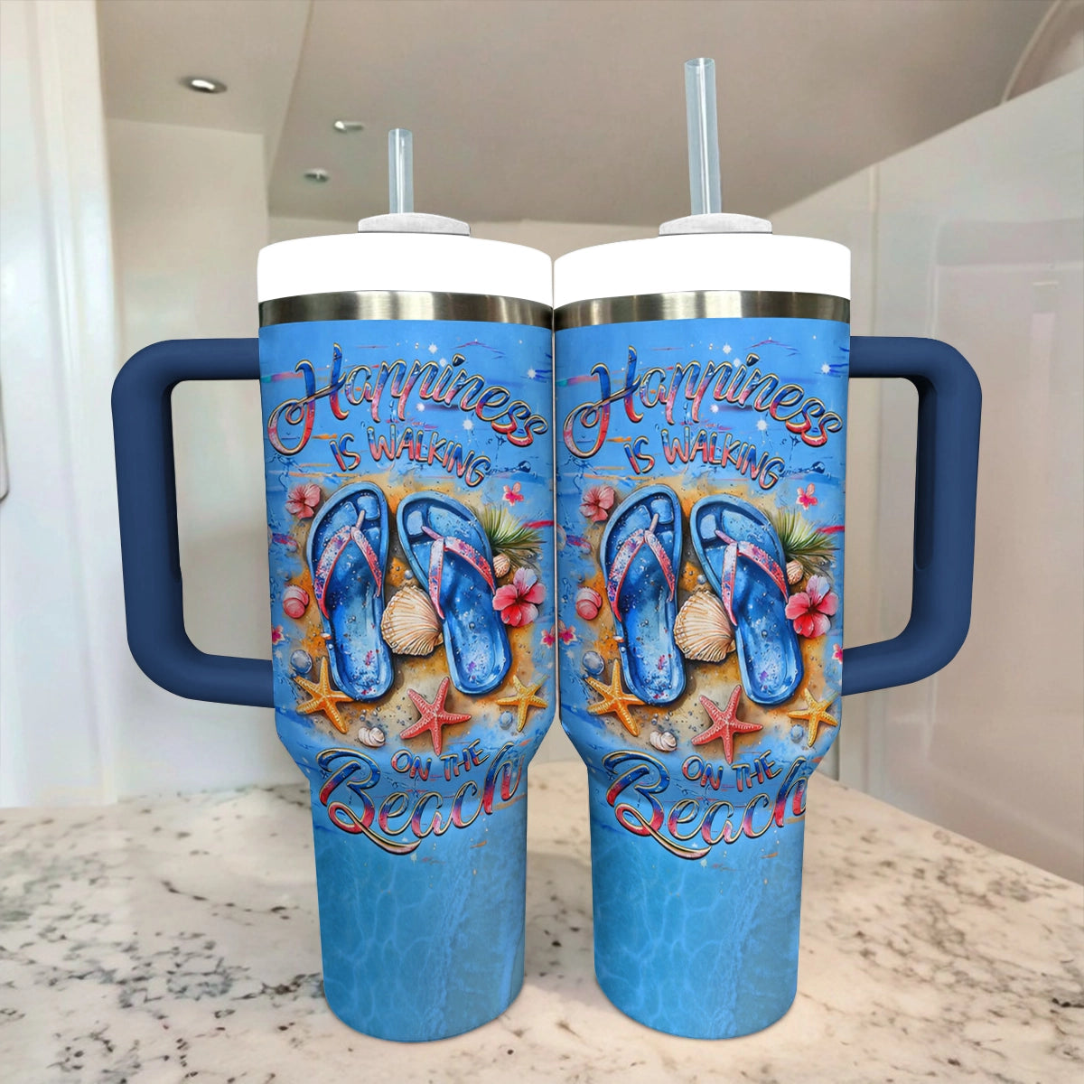 Shineful Tumbler Happiness On The Beach