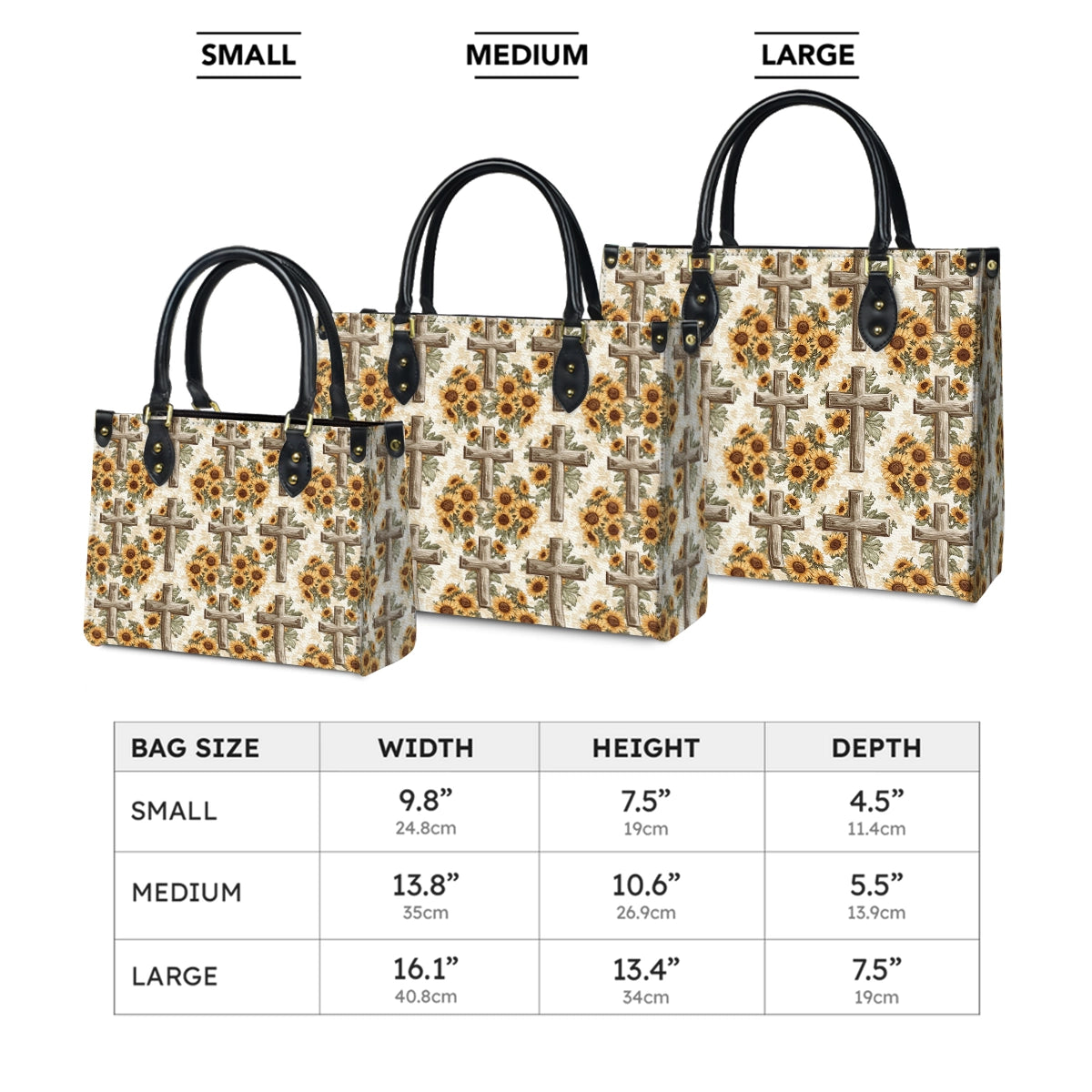 Shineful Leather Bag Rustic Sunflower Cross
