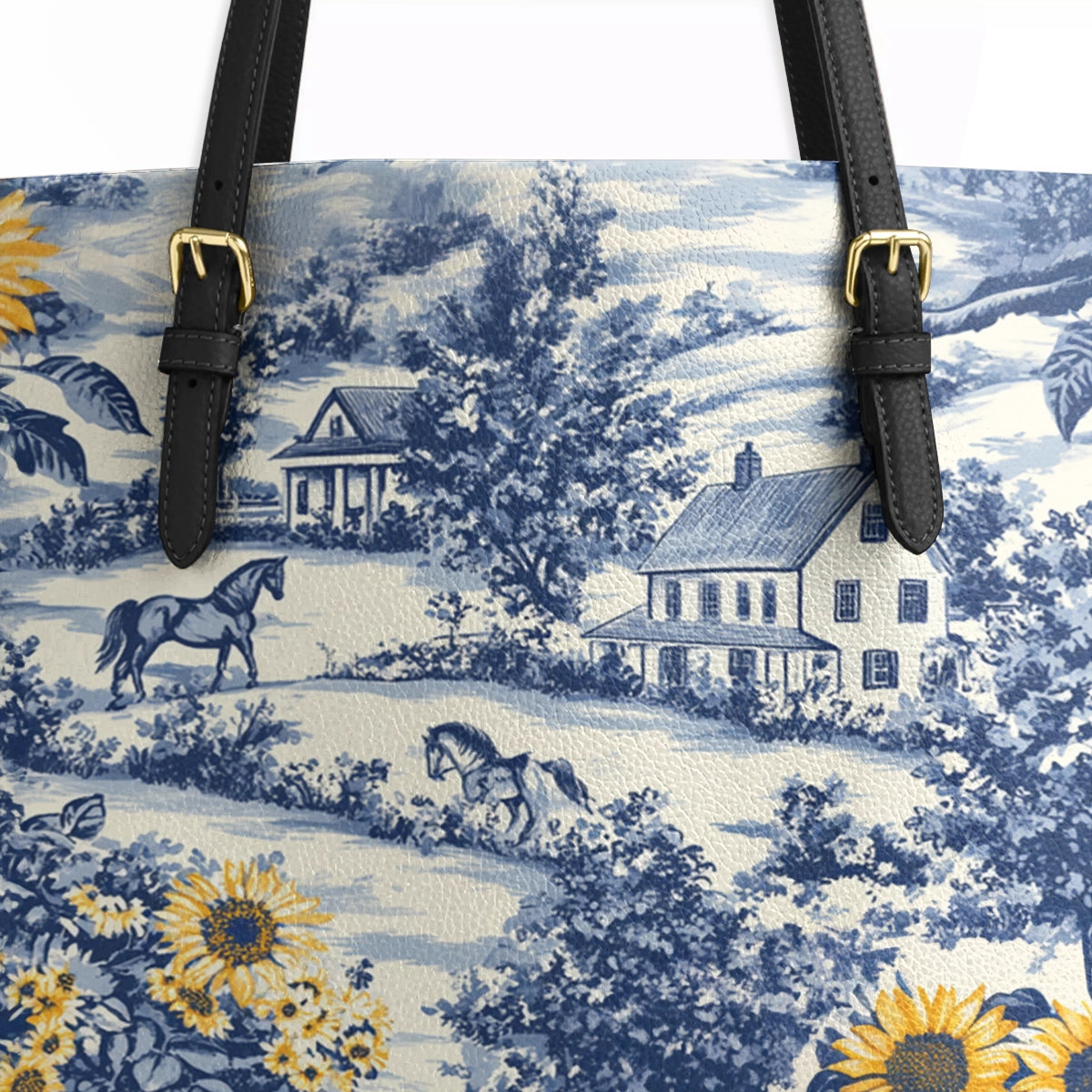 Shineful Leather Tote Bag Texas Sunflower Heritage