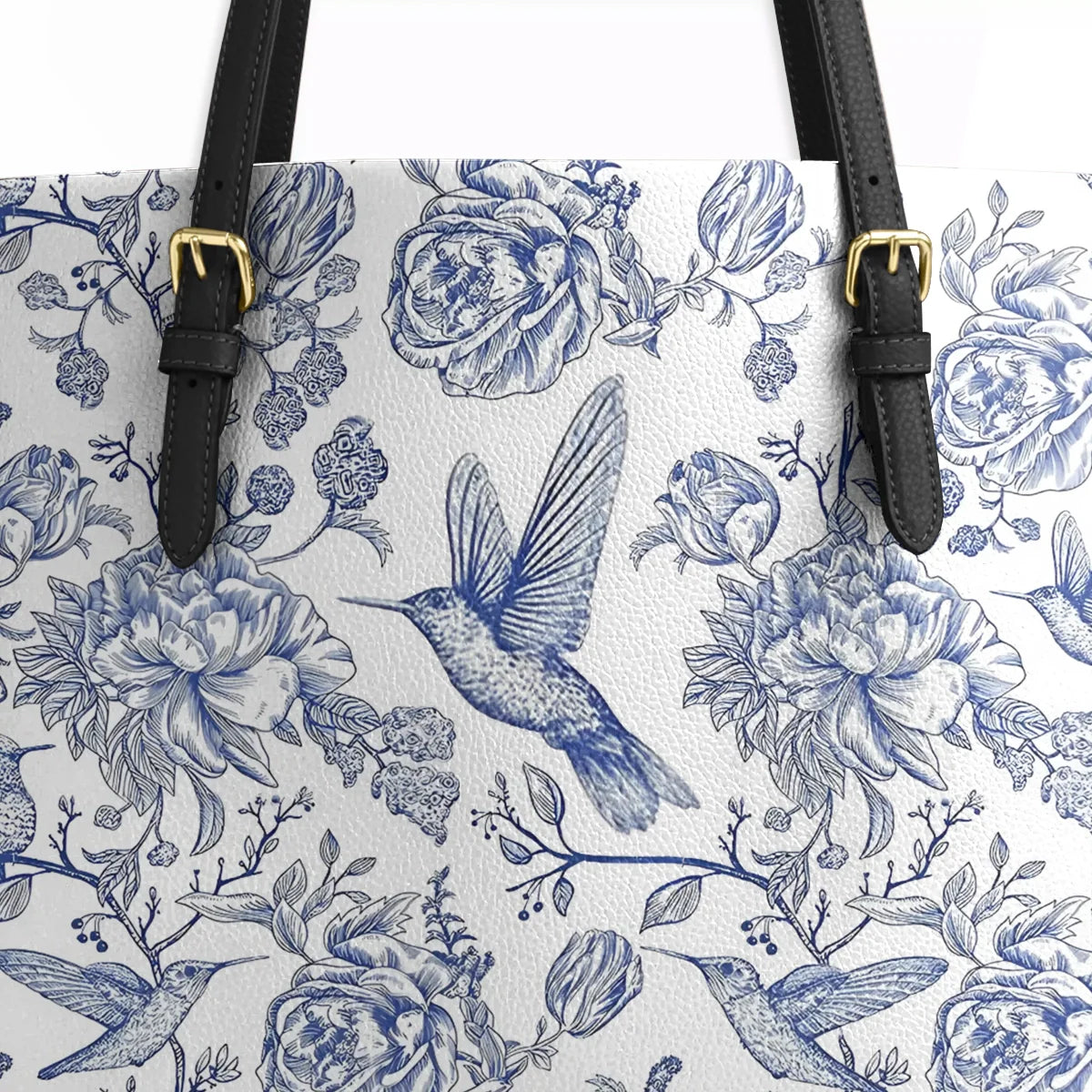Shineful Leather Tote Bag - Hummingbird Serenity