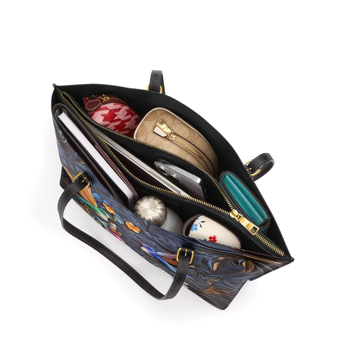 Shineful Leather Tote Bag Hummingbird Dream