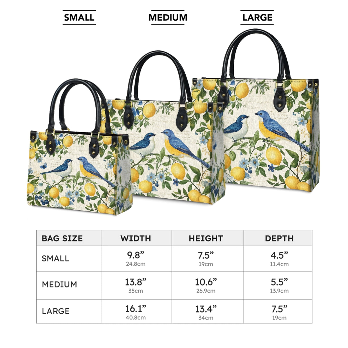 Shineful Leather Bag Bluebirds in Bloom
