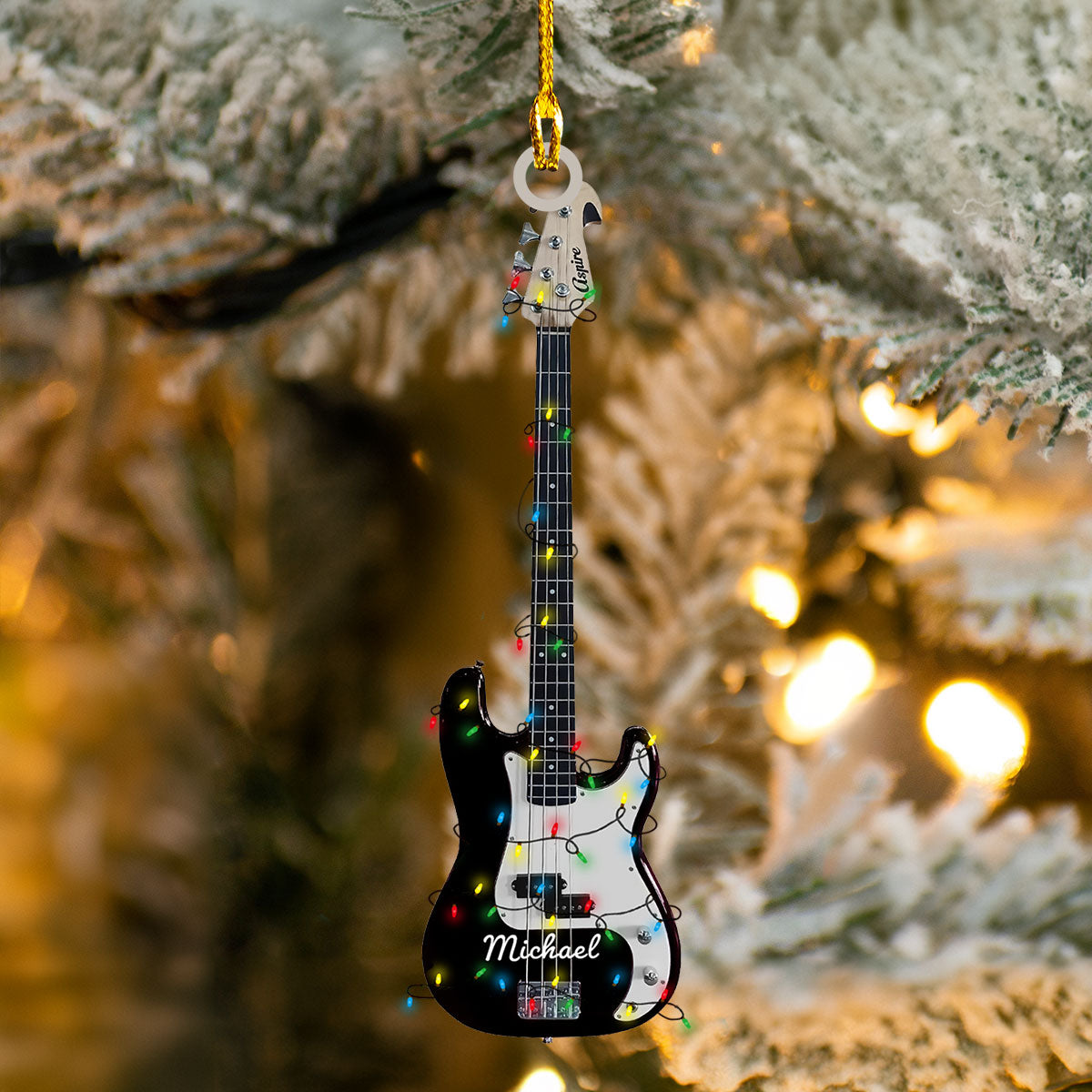 Shineful 2D Acrylic Ornament - Personalized Bass Guitar Collection Ornament