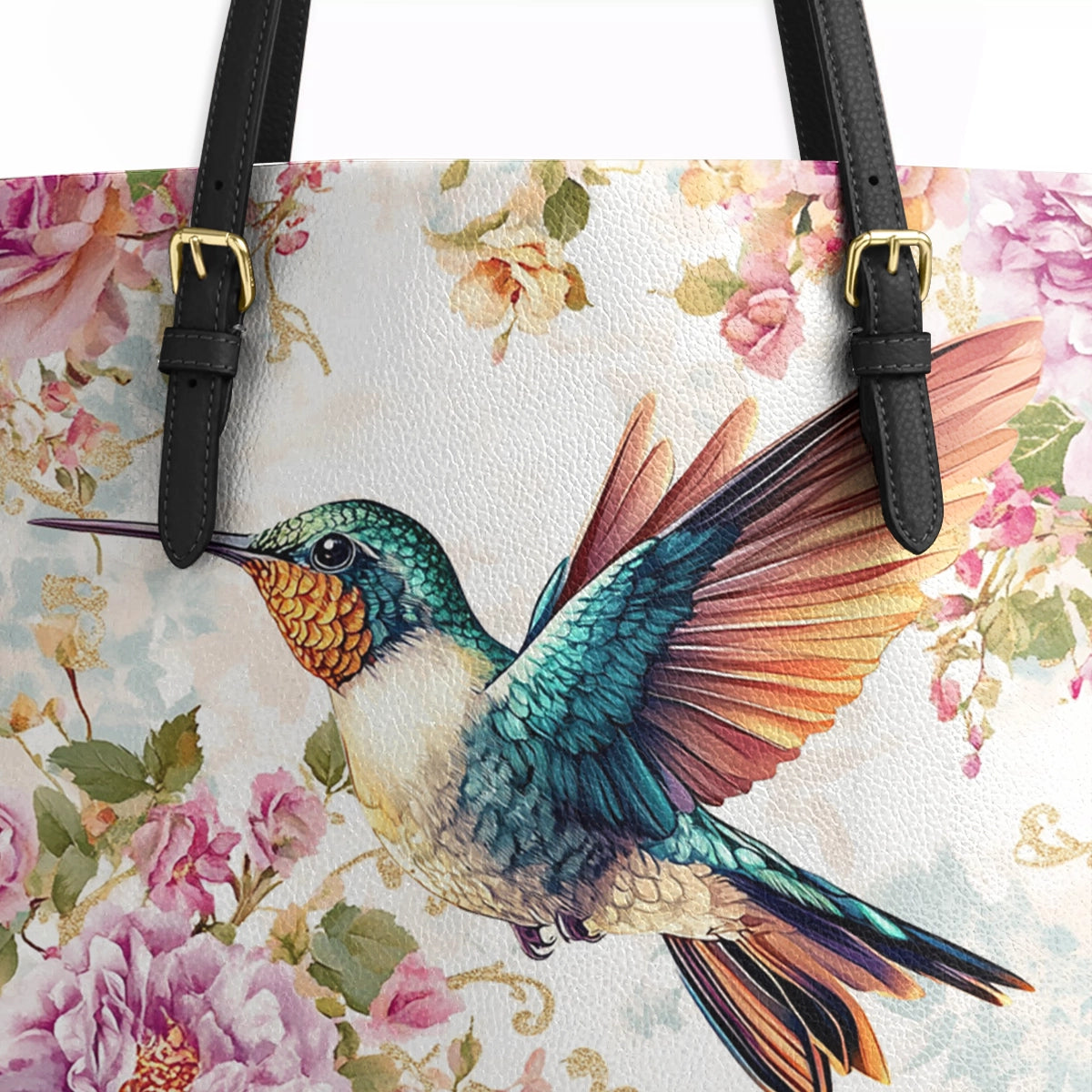 Shineful Leather Tote Bag - Ethereal Flight Hummingbird