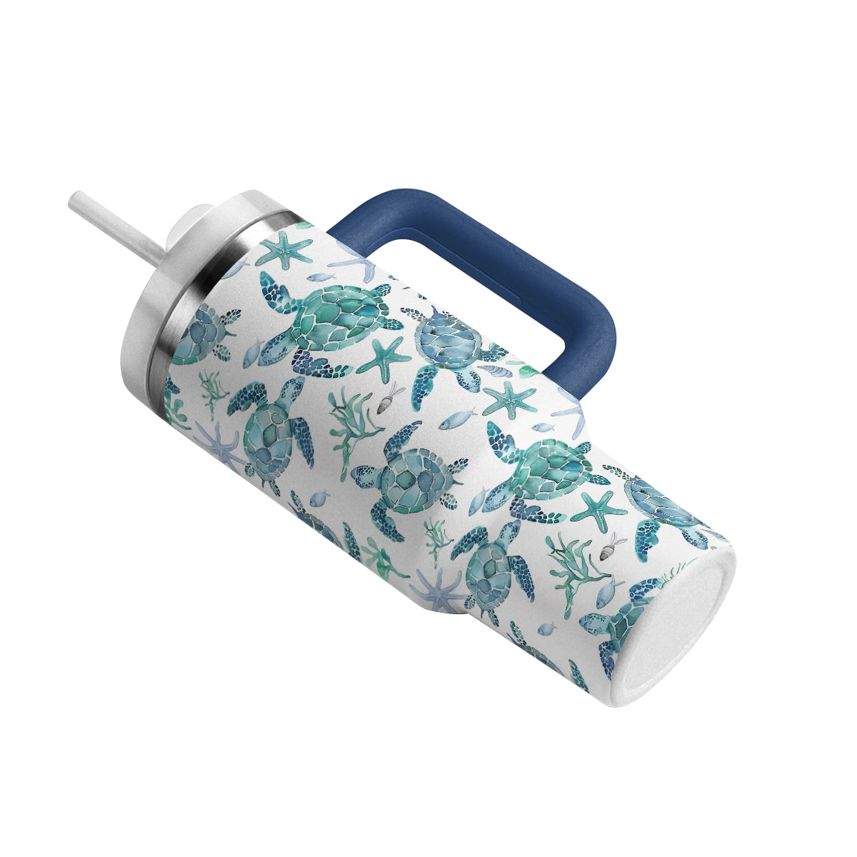 Shineful Tumbler Sea Turtle Blue Flow