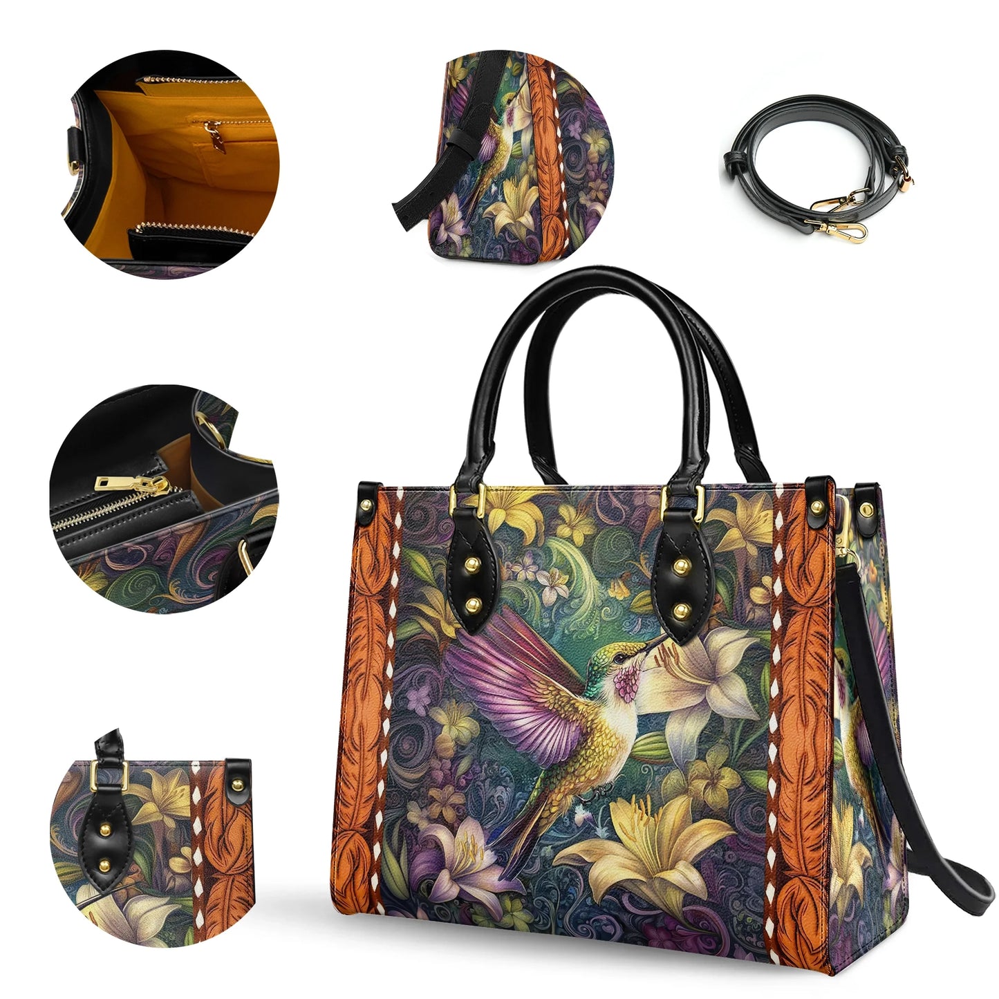 Shineful Garden Whirl Leather Bag
