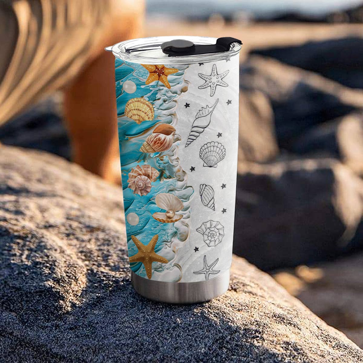 Shineful 20oz Tumbler Seashell Wave