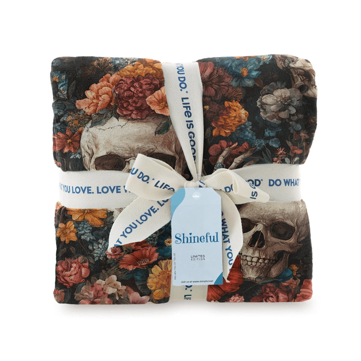 Shineful Fleece Blanket Dark Skull Aesthetic