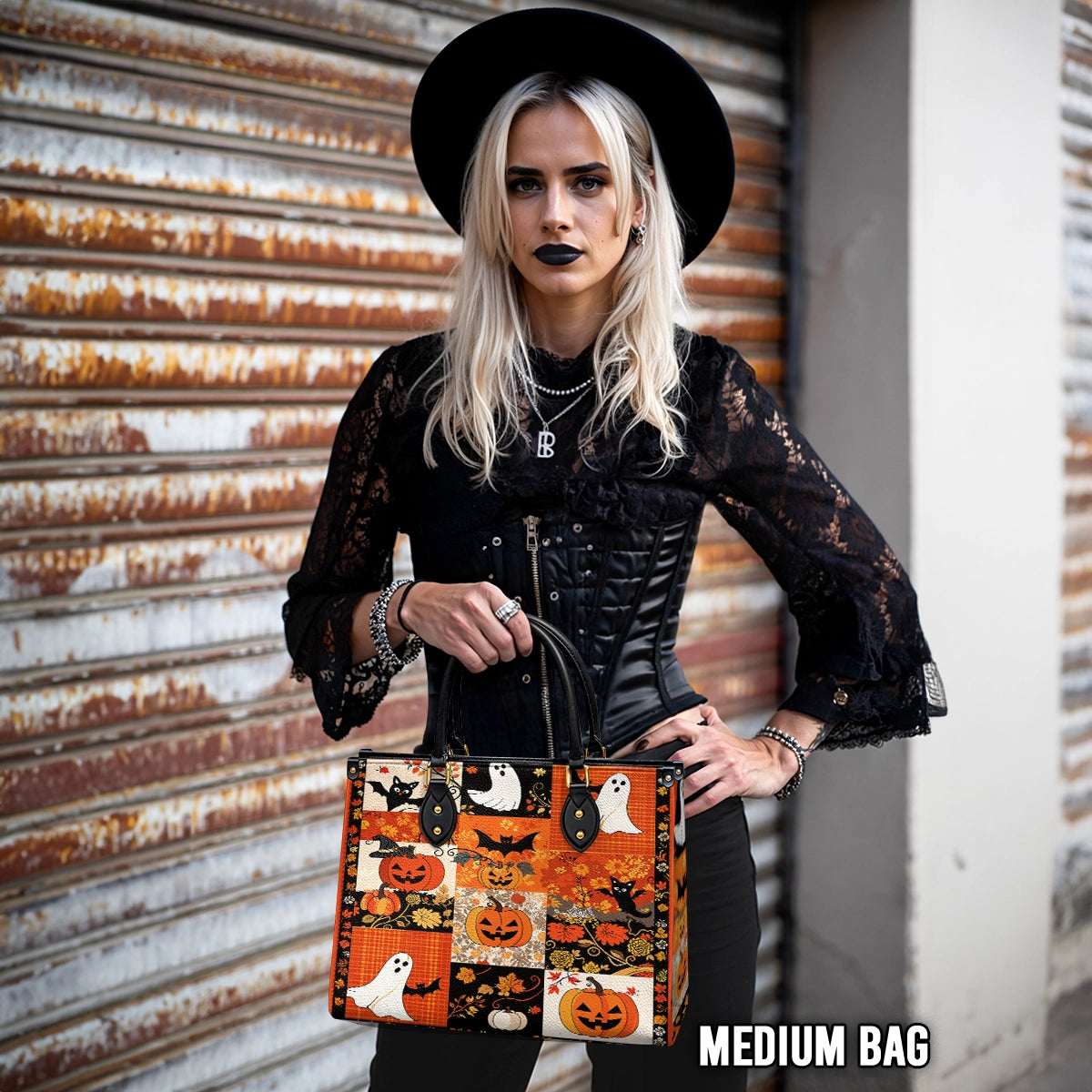 Shineful Leather Bag Patchwork Spooks