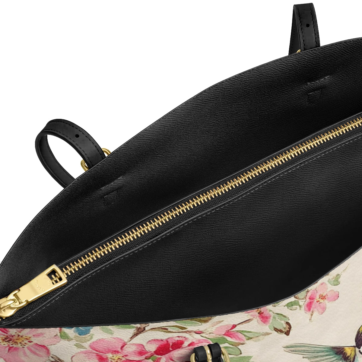 Shineful Leather Tote Bag - Hummingbird Symphony