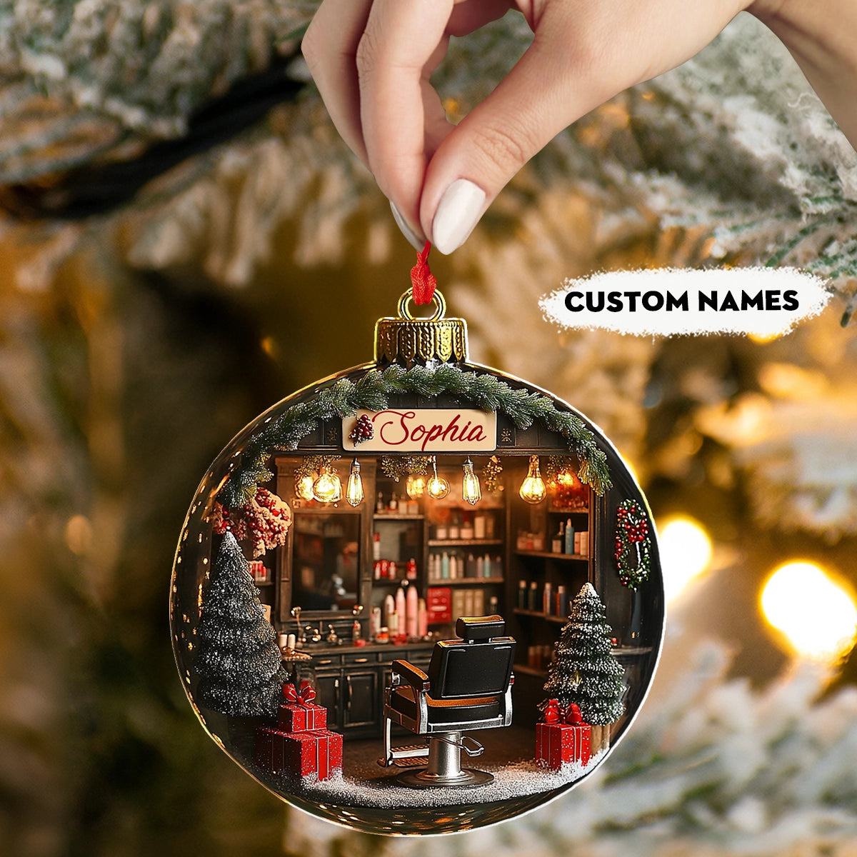 Shineful 2D Acrylic Ornament Personalized  Holiday Salon Charm
