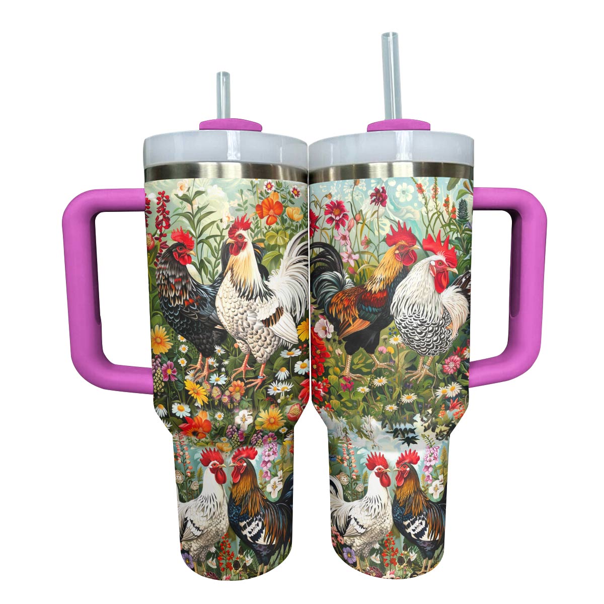 Shineful Tumbler Gorgeous Chicken With Flowers